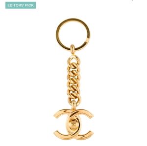 Authentic Chanel  Gold Turnlock Bag Charm Chain